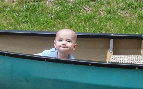 baby in canoe
